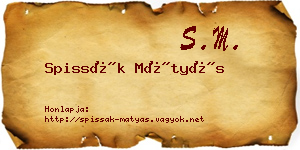 Spissák Mátyás névjegykártya