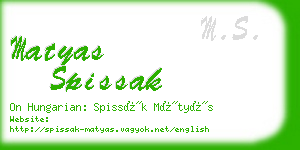 matyas spissak business card